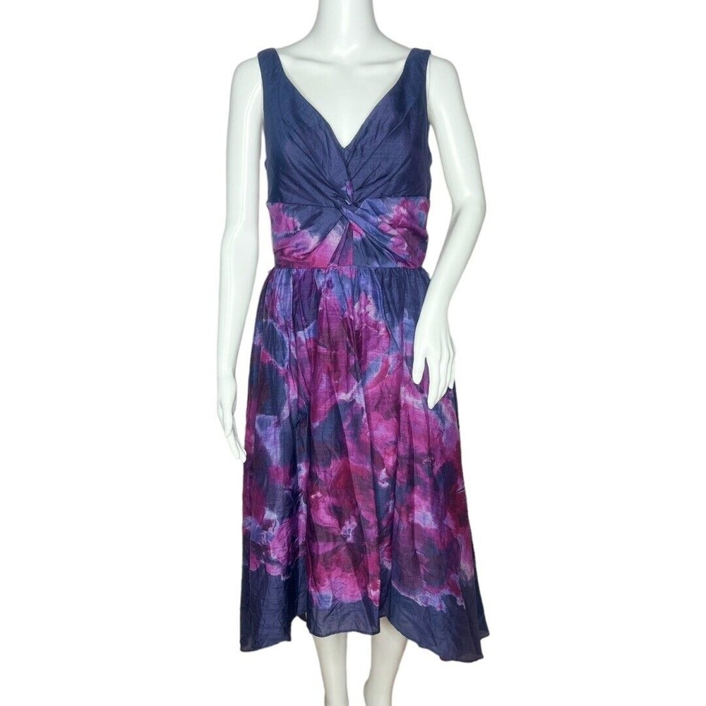 Neiman Marcus Lela Rose X Target‎ Women’s Watercolor Dress Navy Purple Size 6